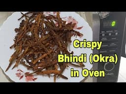 Oil Free Kurkuri Bhindi in Oven | Healthy Crispy Okra Recipe in Microwave Oven | Without Corn Flour