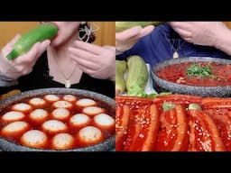 먹방 Spicy China Foods 🌶️ |Pork Belly + EGGS + Noodles + boiled zucchini| eating sounds Mukbang ASMR