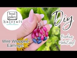 Colorful Stone DIY Wire Wrapped Earrings! Beading Tips, Tricks, & Hacks To Create Beautiful Jewelry!