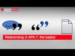 Referencing in APA 7th edition: the basics