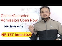 HP TET TGT JBT Preparation June 2025 Online Recorded Batch Admission Start | HP TET Online Classes