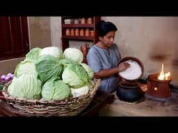 Village Cabbage Recipes ❤️ Cabbage Rice with Cabbage Manchurian | Village Cooking | Village Life