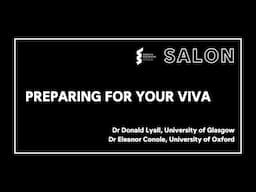 Preparing for your PhD Viva