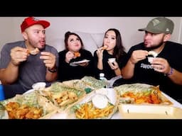 MUKBANG WINGSTOP FEAST w THE FAM • EATING SHOW