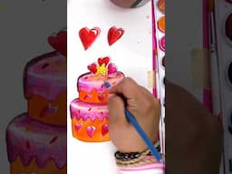 I love cake 🎂🍰♥️ how to draw a birthday cake and color it 🥳 Birthday Candy Land Art 🎨♥️