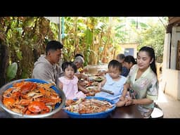 Peaceful life in countryside: Yummy sea food cook for family lunch - Sreypov Life show