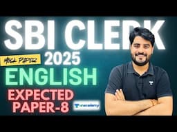 SBI Clerk 2025 English Preparation | SBI Clerk Expected Question Paper | English by Vishal Sir