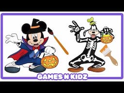 Disney Coloring World - Halloween Mickey Mouse Pages | Fun Kids Coloring Game