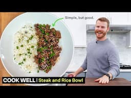 11 minute Garlic Ginger Steak & Rice.