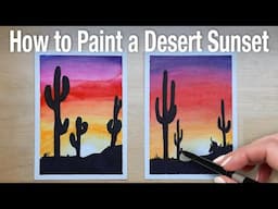 Easy Desert Sunset with Watercolor Markers: Step-by-Step Painting Tutorial