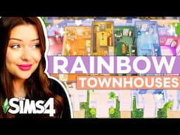 Building RAINBOW Townhouses in Different Styles in The Sims 4