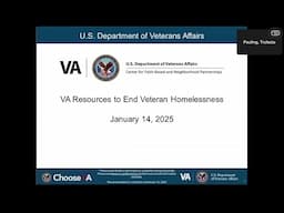 VA Resources to End Veteran Homelessness 01.14.2025