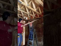 How do you squeeze the final straw bale into the top of a straw bale wall system? #strawbale #diy