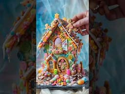 How to make a miniature gingerbread house #food #chocolate #miniature #shorts #gingerbread #adorable