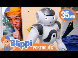 Blippi Brinca de Esconde-Esconde com um Robô! | Melhores Episódios do Blippi em Português!