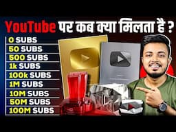 0 Subscriber To 100M Subscriber Par YouTube Kab Kya deta hai ? YouTube Awards Full Explained