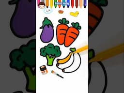 Vegetable Jelly Shorts | Coloring Fruit 🍌, Paint and Learn Colors! #shorts #creative