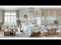 Cool & Cozy: Blue & White Cottage Decor with Natural Textures