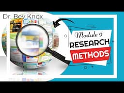 Research Methods - Describing Data & Using Inferential Statistics.- Module 9