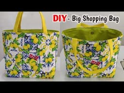 DIY Big Shopping bag sewing tutorial | How to make Lined Tote Bag at Home | Cloth bag making | Bags