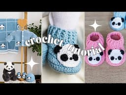 How to Make EASY Panda Crochet Baby Booties 💝🐼