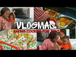 VLOGMAS: BAKING CHRISTMAS COOKIES with my Toddler & Sister | Cookies for Santa