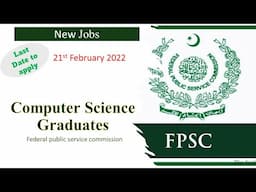 New jobs in fpsc | government jobs for computer science