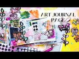 Junk Art Journal Page Process with Collage & Neocolors