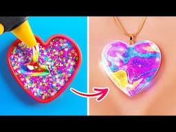 DIY Magic 🌟 Create Stunning Jewelry with Epoxy Resin & Silicone Hacks! Cool Crafts by 123 GO!