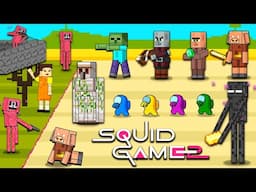 Minecraft World: Among Us in Squid Game Season 2 | Red Light Green Light | Iron Golem x Enderman