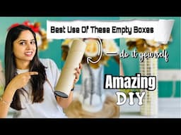 What To Do With These Empty Cardboard Boxes || Vases Making At Home || इन ख़ाली Boxes का Best Use🙀🤫