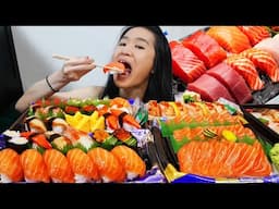 Ultimate Sushi Mukbang! Salmon Sashimi, Salmon Belly, Tuna Nigiri & Bento Box - Japanese Food ASMR