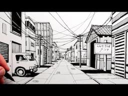 Mastering One-Point Perspective for Realistic Street Scenes: Narrated Drawing Tutorial