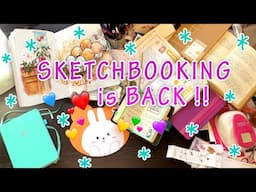 A 160 gsm Bullet Journal as a SKETCHBOOK / ART JOURNAL?! 🙈  😅  🤩   Starting a NEW SKETCHBOOK!! 🥳 🐰