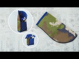 DIY How to make a pencilcase from military uniform in just 10 minutes