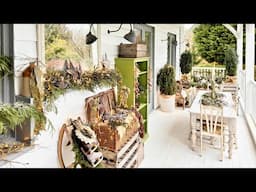 PORCH Christmas Decorating Ideas🌲Natural Christmas Decor🌲Rustic Elegance🌲