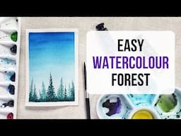 Easy watercolour forest tutorial for ABSOLUTE beginners