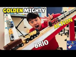 Brio Mighty Action Gold Train Giant Train Track Layout Display