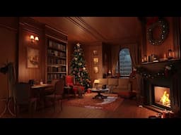 Cozy Winter Room Ambience - Relaxing Snowstorm & Crackling Fireplace Sounds 🔥