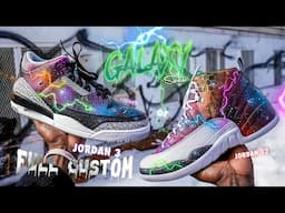 Customizing 2 Galaxy Jordans AT THE SAME TIME