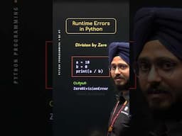 Runtime Errors in Python Programming #Python #NesoAcademy #QuickConcepts