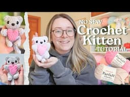 no-sew crochet cat tutorial 🐱💖 quick and easy valentine's crochet pattern!