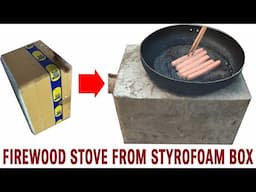 Creative Firewood Stove From Styrofoam Box - Cement Craft Ideas