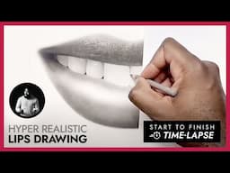 Hyper Realistic Lips Drawing - Full Start to Finish Time-lapse