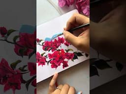 Paint With Me ✨ | Bougainvillea Painting Process | Sketchbook Inspiration #shorts #art #sketchbook