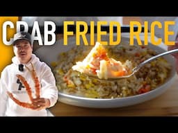 KING CRAB FRIED RICE RECIPE ON A FLAT TOP GRIDDLE