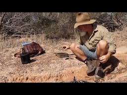 BUSHCRAFT - Making Charcoal on the Camp Fire for SKETCHING the Gum trees / Australian Wild Camping