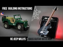 Free building instructions available now: LEGO RC JEEP WILLYS + LEGO BASS GUITAR WITH AMP