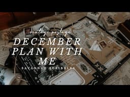 December 2024 Plan With Me ✉ I Vintage Postage Theme I Black Page Bujo🖤