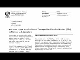 How to understand your CP48 Notice (You must renew your ITIN before filing your next tax return)